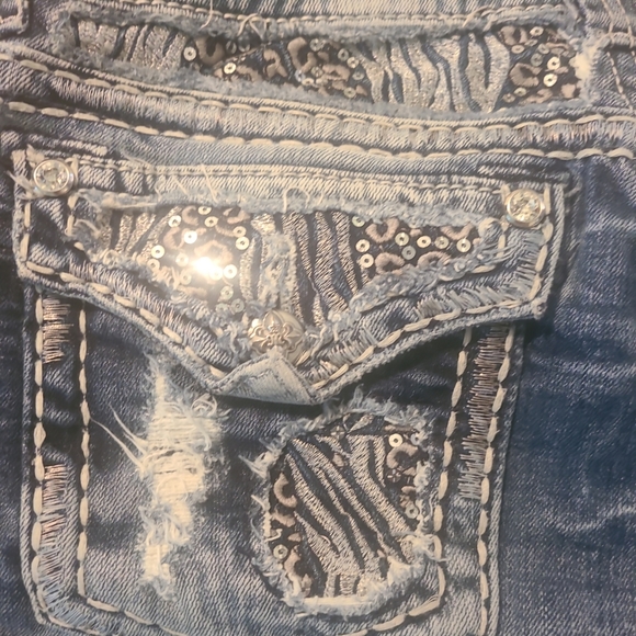 Miss me cropped animal print denim - Picture 3 of 7